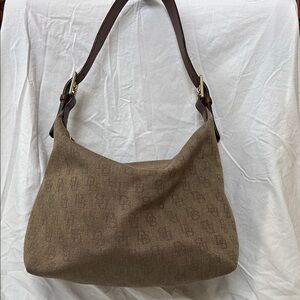 Vintage Dooney and Bourne Canvas and Leather Shoulder Bag